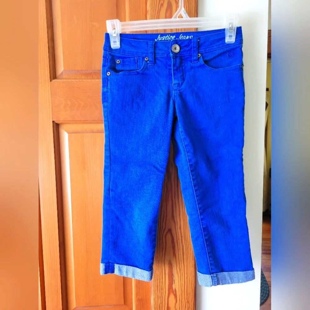 Justice denim jeans crop capri 8 regular 8r